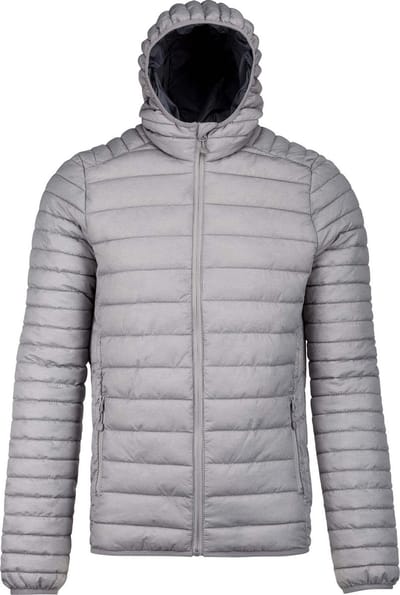 Kariban Heren Lichtgewicht Hooded Down Jacket (Mergelzilver)