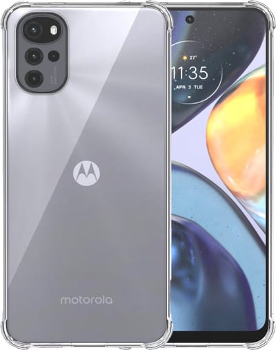 Telefoonhoesje Geschikt voor Motorola Moto G22 Transparant - Shockproof TPU Siliconen Case met Stootrand Doorzichtig - Smartphonica geschikt voor Motorola Moto G22