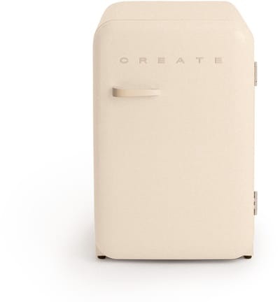 CREATE - Koelkast in retrostijl - Gebroken wit - Handvat Zand - FRIDGE RETRO 107L