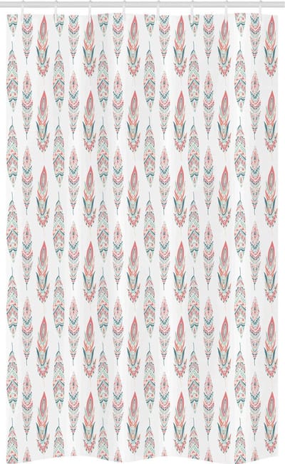 ABAKUHAUS Feder douchegordijn – 120 x 180 cm – polyester – donker koraal