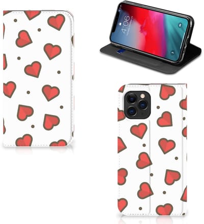 Standcase Hoesje voor Apple iPhone 11 Pro Hoesje met Magneet Hearts