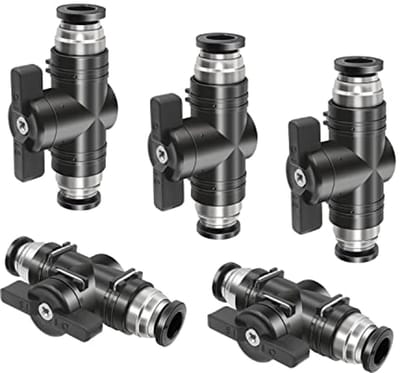 Pneumatische Connector - Type T - 6mm Snelkoppeling voor Luchtstroom met Regelklep