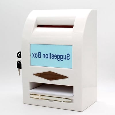 Suggestiedoos - Brievenbus met slot - Suggesties verzamelen - Veilige sleutelvergrendeling - 28.5 cm diep - Zilver