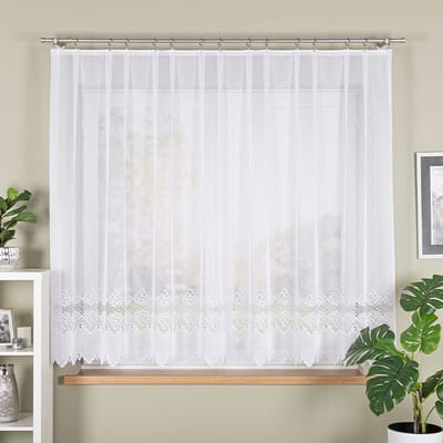 Markizeta Modesta Serie - Jacquard Kant-en-klaar Gordijn - 300x160 cm - Wit