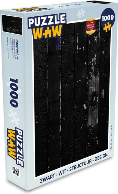Puzzel Zwart - Wit - Structuur - Design - Legpuzzel - Puzzel 1000 stukjes volwassenen