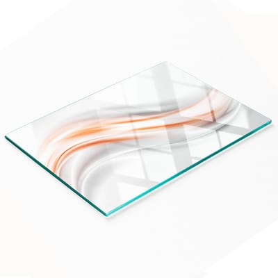 Keukenplank van gehard glas met abstracte golfmotieven, 80x52 cm