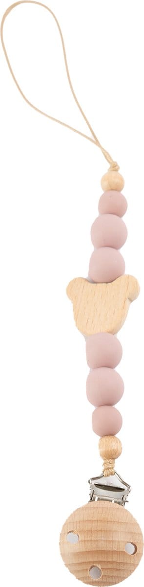 Honeybears – Speenkoord baby – Fopspeenkoord baby – Speenketting met kralen - Speen koord - Kraamcadeau - Rose