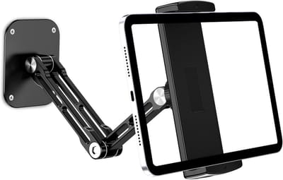 Ipad Wandhouder - Tablet-Wandhouder met Stevige Metalen Basis - voor Bedrijven en Smart Home - Tablet Muurbeugelhouder Compatibel 4,7-12,9 Inch Ipad Mobiele Telefoon - Zwart