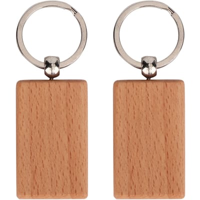 Lot de 10 porte-clés en bois de hêtre pour vêtements et sacs brown