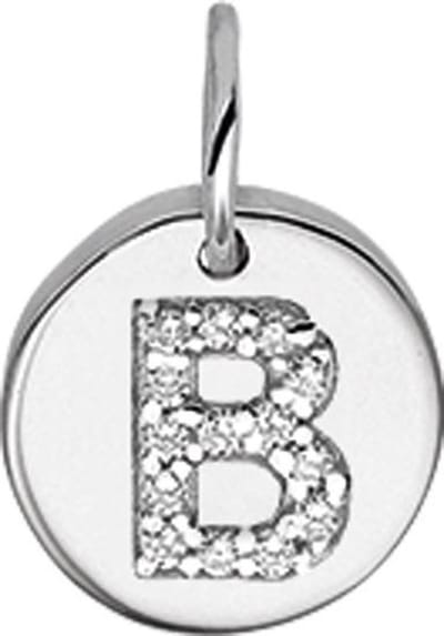 The Jewelry Collection Bedel Letter B Zirkonia - Zilver