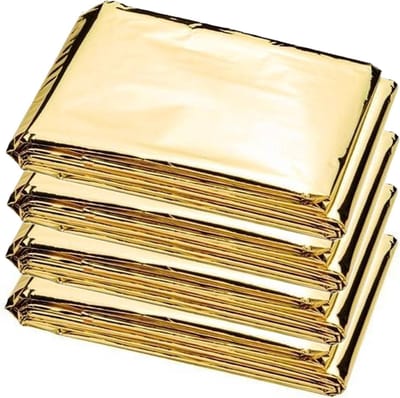 Comfort Aid Nooddeken/reddingsdeken/isolatiedeken - 4x - 160 x 210 cm - goud - warmtedeken