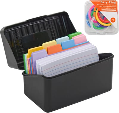 Index Kaarthouder voor 3x5 Flashcards - Organizer Case met 300 Kaarten Capaciteit
