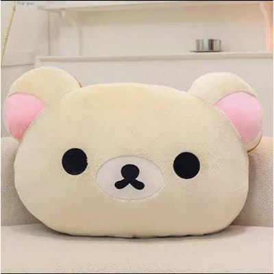 Niet-giftig Schattige Rilakkuma Pluche Warme Handkussen Cartoon Beer Pluche Gevuld Speelgoed Zacht Kussen Verjaardagscadeau beige