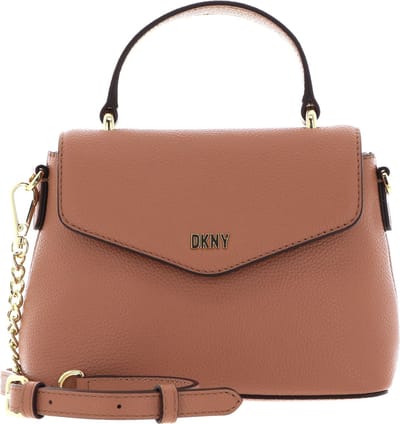 DKNY Leren Schoudertas Avondtas Frankie Crossbody Bag Cashew Lichtbruin