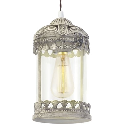 EGLO Vintage Langham - Hanglamp - 1 Lichts - Ø140mm. - Patina Bruin - Helder Glas