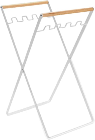 Tuinafvalzakhouder - Afvalzak rek - Afval sorteren - Opvouwbaar frame - 60 x 27 x 3 cm - Wit