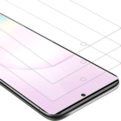 Cadorabo 3x Screenprotector geschikt voor Samsung Galaxy NOTE 20 PLUS - Beschermende Pantser Film in KRISTALHELDER - Getemperd (Tempered) Display beschermend glas in 9H hardheid met 3D Touch