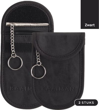 Kaaiman® Faraday 2 RFID Beschermhoezen – Autosleutel Antidiefstal – Keyless Entry & RFID Beveiliging - Zwart