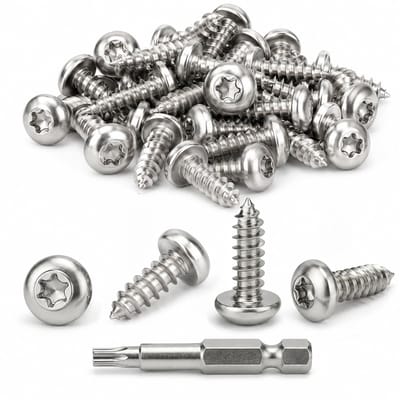 Dailygoods- Plaatschroeven 120 Stuks - M4 x 12 mm - Torx - Roestvrij Staal A2 - Inclusief Bit - Schroevenset - Schroeven
