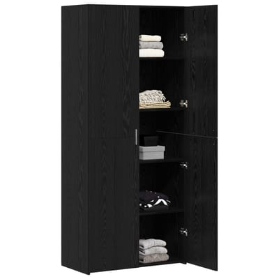 vidaXL - Highboard - Zwart - Eiken - 80 - x - 42 - x - 185 - cm