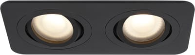 QAZQA alberto - Moderne Inbouwspot voor badkamer - 2 lichts - L 17.5 cm - Zwart -