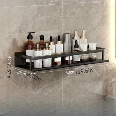 Support de rangement noir pour salle de bain, salle de douche, étagère de rangement pour articles de toilette, parfait pour le rangement d'articles de salle de bain