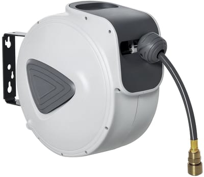 Lifero Perslucht Haspel – Haspel met Slangstop - Persluchtslang Wandhouder - Automatische Perslucht Slanghaspel - Wandmontage