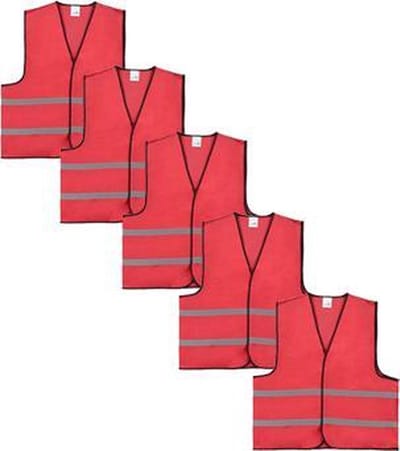 Veiligheidshesje - Veiligheidsvest - Kind - Rood - 25 stuks