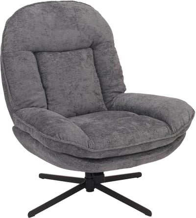 Relaxfauteuil MCW-P32, televisiefauteuil Nosag-vering Gestoffeerde fauteuil, draaibaar Metaal Stof/textiel Chenille (370 g/m²) ~ grijs
