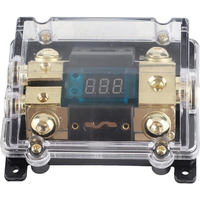 Universele Auto Auto Zekeringhouder 100A LED Digitaal 1 in 2 Uit Audio Versterker Zekeringhouder beige