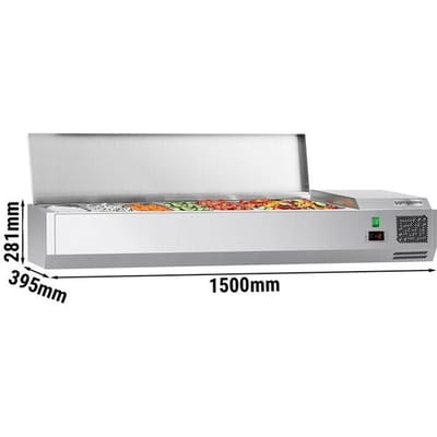 GGM Gastro Kühlaufsatzvitrine ECO - 1500x395mm - 6x GN 1/3 Zilver