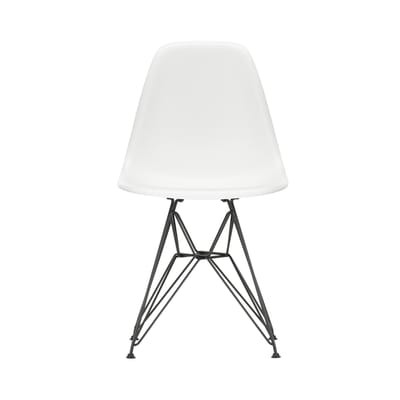 Vitra - DSR Eames Plastic Sidechair - wit - basic dark gepoedercoat
