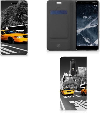Standcase Hoesje voor Nokia 5.1 (2018) Book Cover New York Taxi