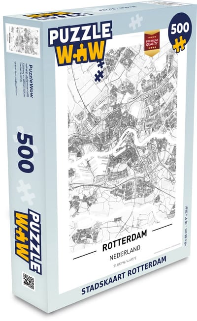 Puzzel Stadskaart Rotterdam - Legpuzzel - Puzzel 500 stukjes - Plattegrond