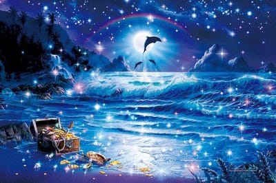 1000 stuks glow jigsaw newbies puzzel goeroe Lassen Fantastic Ocean (50 x 75 cm)