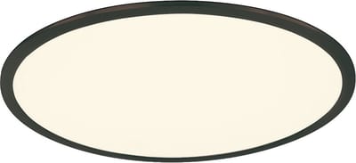 LED Plafondlamp - Plafondverlichting - Trion Povino - 31W - Warm Wit 3000K - Dimbaar - Rond - Mat Zwart - Aluminium
