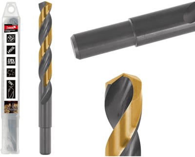 Tvardy Metaalboor - HSS 16 mm - TiN Coating - Zwart & Goud - Voor Moeilijk Bewerkbare Materialen