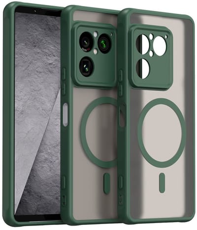MobyDefend Hoesje - Geschikt voor Sony Xperia 1 VIII - Case Geschikt voor MagSafe - Mat Transparant Met Gekleurde Rand - Groen