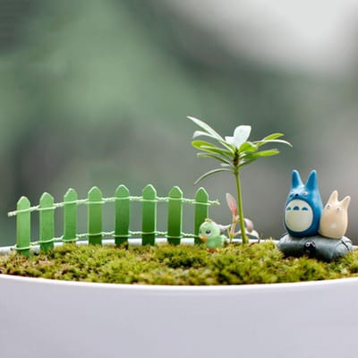 Mini Doe-het-zelf Ambacht Micro Landschapsbouw Huizen Ornament Accessoires Houten Hek Palissade Miniature Feeëntuin Huis Decoratie gray