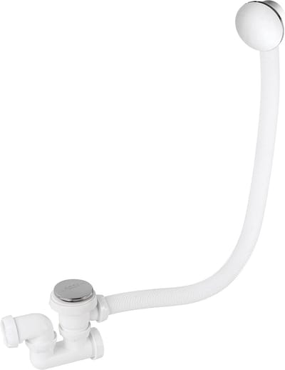 Complete Badafvoer - Badkamer Afvoer - Snel Bad Leegmaken - Draaibare Sifon - 700 mm Lengte - Wit