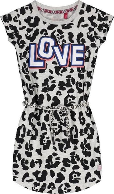 Quapi jurk Aafje dark grey leopard