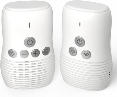 Audio Babyfoon - Baby Monitor Geluid - Babykamer Bewaken - Tweerichtingscommunicatie VOX - 280 Meter Bereik - Wit
