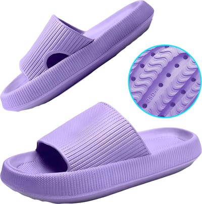 Somstyle Slippers Dames & Heren - Maat 36-37 - EVA - Badslippers met Verdikte Zool - Anti-slip - Paars