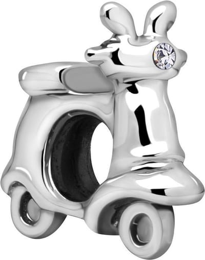 Quiges - 925 - Zilveren - Bedels -Sterling zilver - Beads - Scooter Brommer Kraal Charm - Geschikt – voor - alle bekende merken - Armband Z551