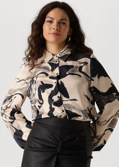 Jansen Amsterdam Wgp771 Blouse Carola Dames - Jurken - Zand - Maat S
