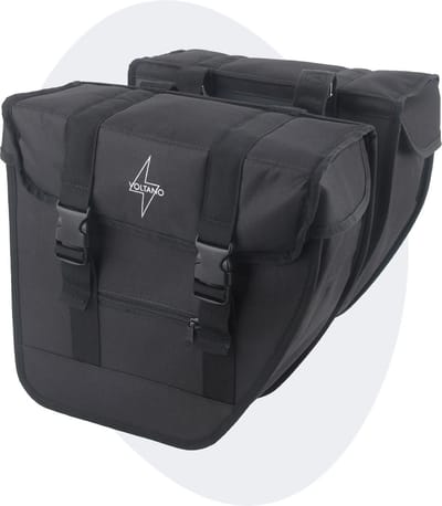 Voltano Dubbele Fietstas Afgeschuind - Zwart - 24 Liter - Waterdicht Polyester - 100% Waterdichte Fietstassen