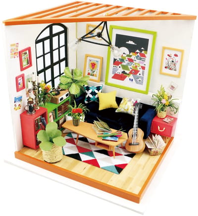 Robotime - DIY Dollhouse Kit-Locus's Sitting Room with LED light - Houten Bouwpakket