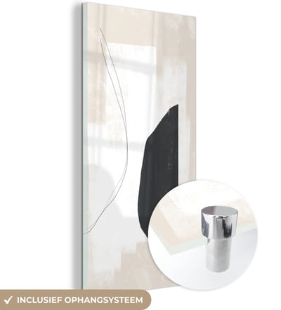 MuchoWow® Glasschilderij 60x120 cm - Schilderij acrylglas - Verf - Abstract - Minimalisme - Foto op glas - Schilderijen