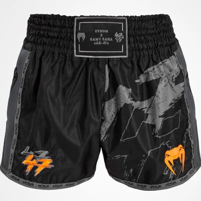 Venum S47 Muay Thaï Kickboxing Shorts Black Orange -MAAT M (Jeans size 30)