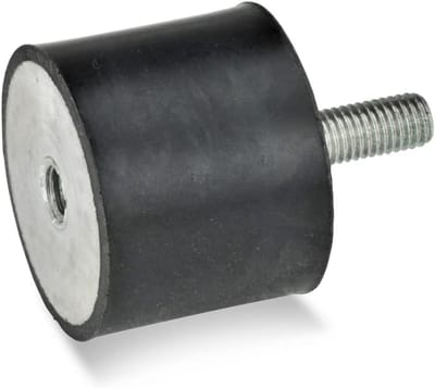 Rubberen Buffer Zwart met Schroefdraad - Trillingsdemping voor Machines